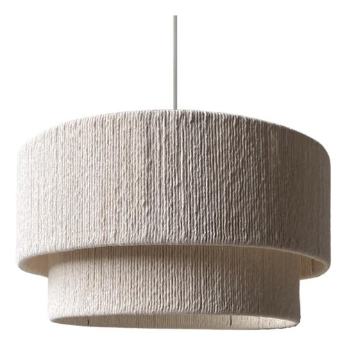 Iluminacion Decorati Double Hanging Light in Eco Crudo/Beige 0