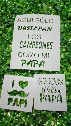 Stencil Frases Para Papa Varias Unidades Set 26 5