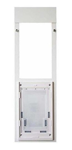 Dragon Window Pet Door | Double Flap, White Frame | Medium Flap 1