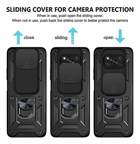 Generic Armor Ring Camera Cover Slide for Poco X3 NFC / Pro 2