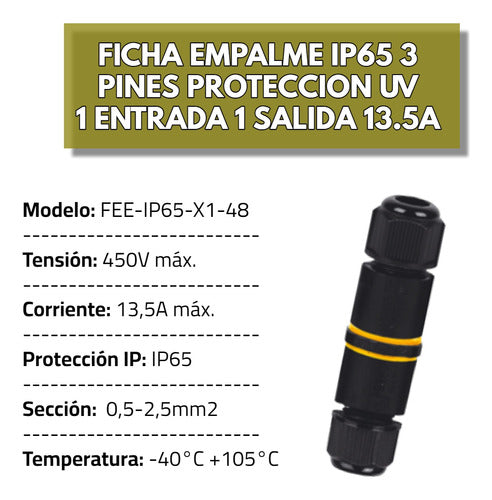 Intek Ficha Empalme 4-8mm 13a Ip65 3 Pines 2