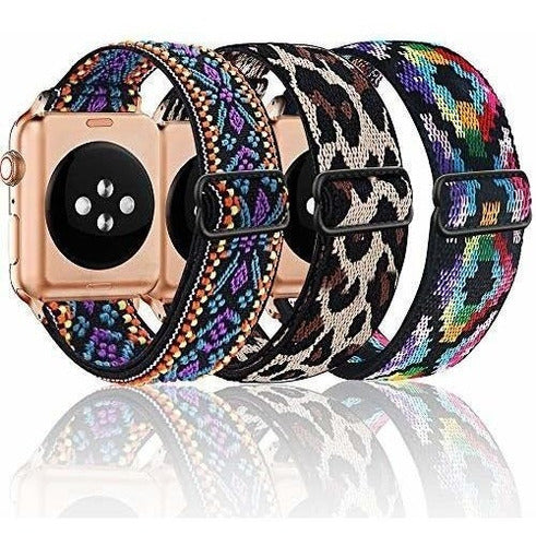 Malla Elastica Para Apple Watch 38-40-41mm  Leop-fash-bohem. 1