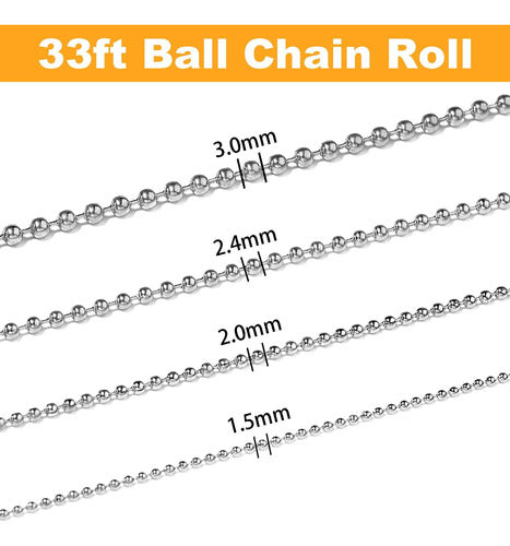 Cadena De Bola De Acero Inoxidable De 2,4 Mm X 10 Metros 1