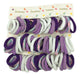 Pack of 18 White, Lilac, Violet Hair Ties with Shimmer - 3.5cm Diameter - HaiXing Bijouterie - Item C:8339 1