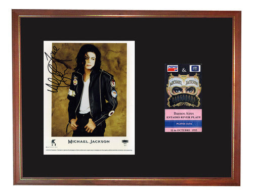 Michael Jackson Dangerous Buenos Aires Foto Firmada Y Ticket 0