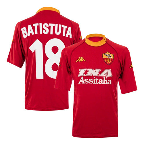 AS Roma Home Shirt Kappa #18 Batistuta 2000/01 - Adult 1