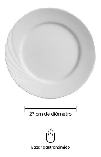 Set of 12 White Porcelain Dinner Plates Verbano Marzia Line X12 2