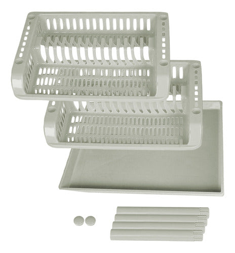 Detachable 2-Tier Plastic Drainer with Tray 16
