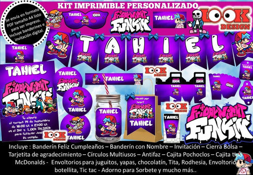 Kit Imprimible Candy Bar Friday Night Funkin Personalizado 1