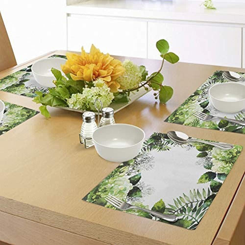 Lunarable Nature Place Mats Conjunto De 4 Hortensia Flores H 3