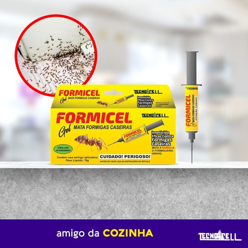 Kit 3x Formicel 10g Gel Mata Elimina Ninho Formigas Caseiras 4