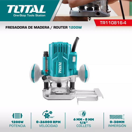 Fresadora Router 1200w Rebajadora Tupi Total 6-8-1/4' + Guía 2