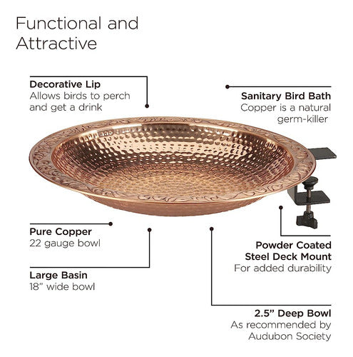 Buenas Direcciones Bbd18 Pure Copper 18  Deck Mount Bird Bat 1