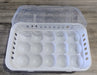 Plastic Egg Holder Tray X 15 with Transparent Lid and White Base by Pettish Online 3