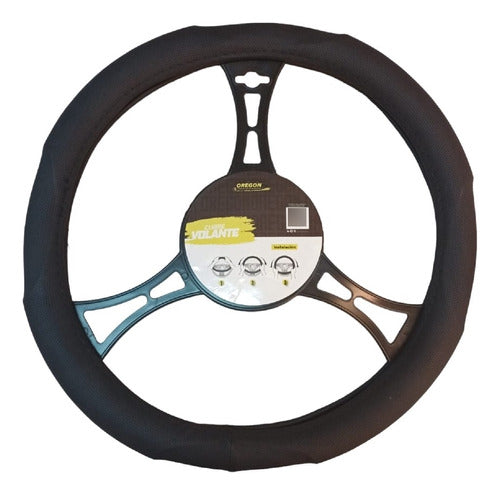 Oregon 38cm Leather Steering Wheel Cover with Detailed Edge 0