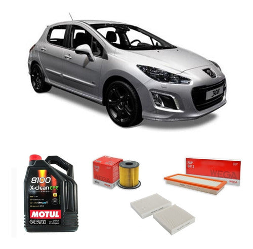 Wega Kit De Filtros Y Aceite Motul 5W30 Peugeot 308 Sport 1.6 Thp 1