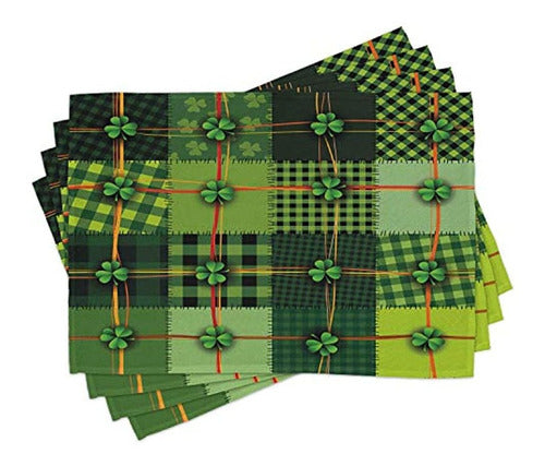 Ambesonne Irish Tablecloth Set of 4 Patchwork Style 0