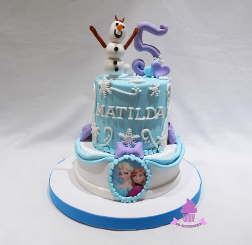 SS GOURMET Torta Frozen Anna Elsa Olaf Nieve - Tematica 2 Pisos 30 Porc 0