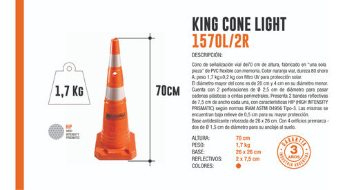 2 Pack Flexible Orange Traffic Cone 70 cm with Rigid Base by Conoflex 4