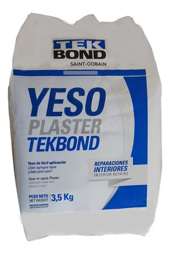 Tekbond Yeso Plaster Reparaciones Interiores 3.5 Kg Facil Aplicar 0