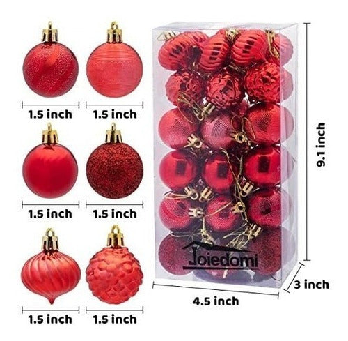 Joiedomi Christmas Ball Ornaments - 4m x 36u./ Red 1