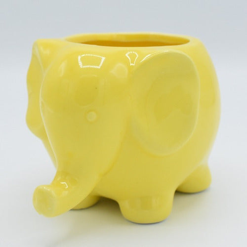 OMS Ceramic Design Planter Elephant African - Trunk Down 1