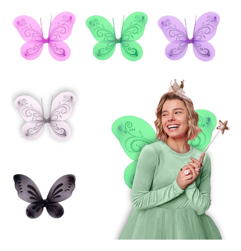 Enfiestados Alas Disfraz Angel Hadas Cotillon Halloween Tinkerbell X1 0