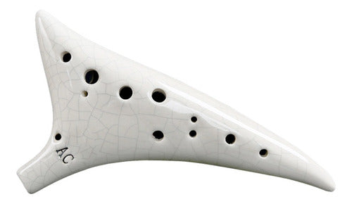 12 Furos Cerâmicos De Cauda Tordoada Ocarina Alto C Pintados 0