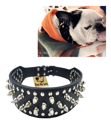 Premium Spiked Leather Pet Adjustable Collar 0