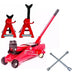 Hydraulic Jack Cart Combo 2 Ton with Tripod Stands and Premium Cross Wrench 0