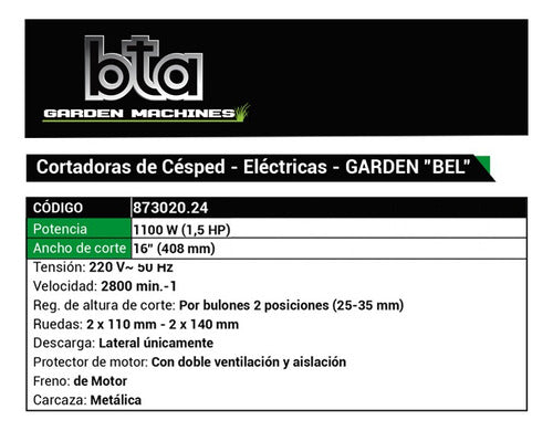 Cortadora De Césped Bta 16  550w La 873020.24 1