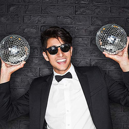 Mudder 2 Pieces Mirror Disco Ball, Party Decoration 1