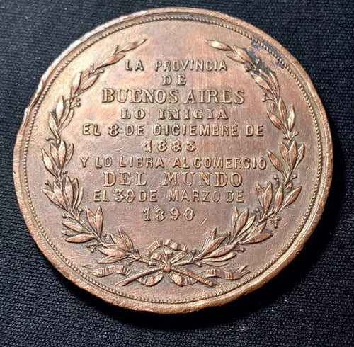 Medalla Inauguración Del Puerto La Plata Año 1890 Cobre- 695 1