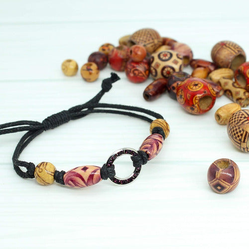 Fun-Weevz 500 Assorted Painted African Wooden Beads 7