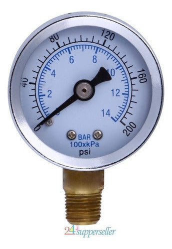 Compresor 1/8 NPT 1.5" Air Hydraulic Pressure Gauge 0-200 2