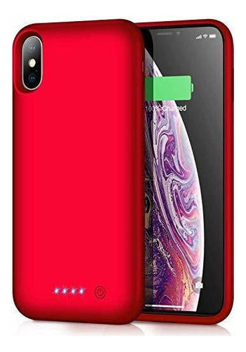 Feob Battery Case for iPhone XS Max - Portable Charger Case with 7800mAh Extended Battery - Red 0