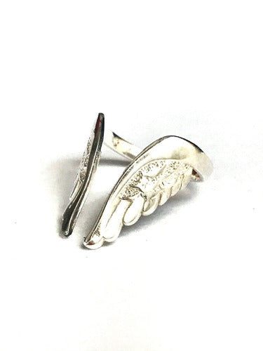 925 Silver Adjustable Angel Wings Ring 3
