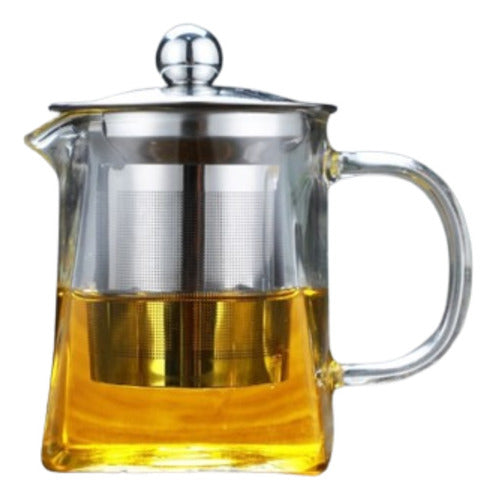 Tetera De Vidrio Cuadrada Con Infusor 350ml 0