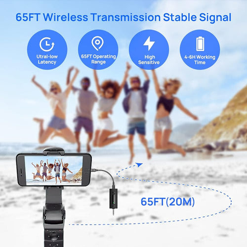 ArwySciI Wireless Lavalier Microphone for iPhone iPad Android Camera 2