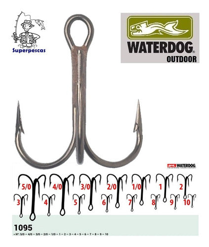 Waterdog Triple Hooks 1095 N° 2, 27mm - Pack of 10 Units 1