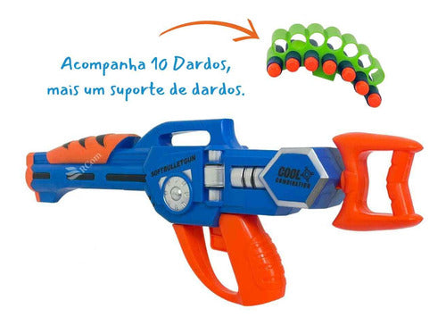 Lança Dardos Pistola Arminha Tipo Nerf Crianças Com 10 Dardo 2