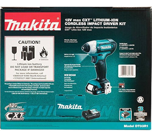 Makita DT03R1 12V Max CXT Impact Driver Kit 4