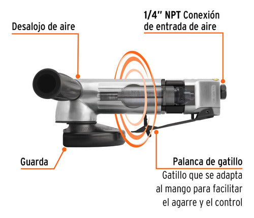 Truper 101072 115mm Pneumatic Angle Grinder for Compressor 3