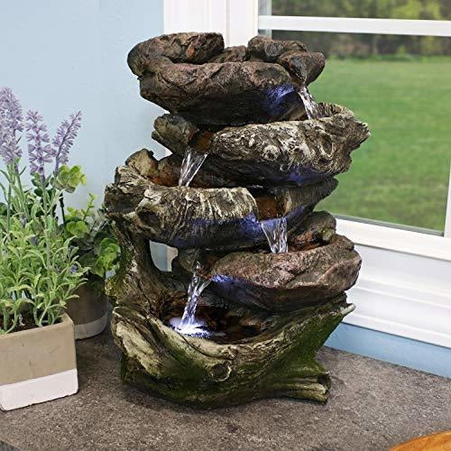 Sunnydaze 5-Tier LED Light Cascade Fountain with Soothing Water Sound 1