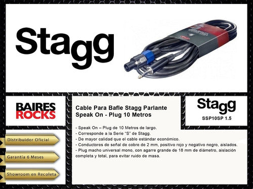 Stagg Cable Para Bafle Speak On - Plug 10 Metros 1