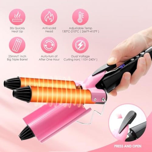 AIIE-EIIA 3 Barrel Curler, Triple Barrel Curling Iron 1