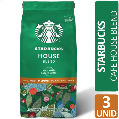 Starbucks Caffe House Blend Medium - Pack of 3 Units 0