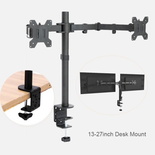 ¿doble Doble Brazo Soporte Lcd Computadora Monitor Soporte D 1