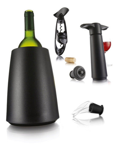 VacuVin Wine Set: Vacuum Pump, Corkscrew, Cooler, and Server 0