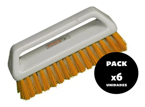 Pack of 6 All-Purpose Hand Brush with Handle Mascardi 15x5cm 0